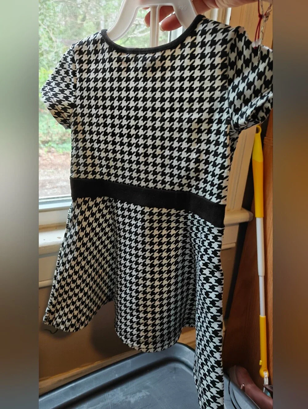 The Children's Place Black & White Houndstooth Dress with Bow